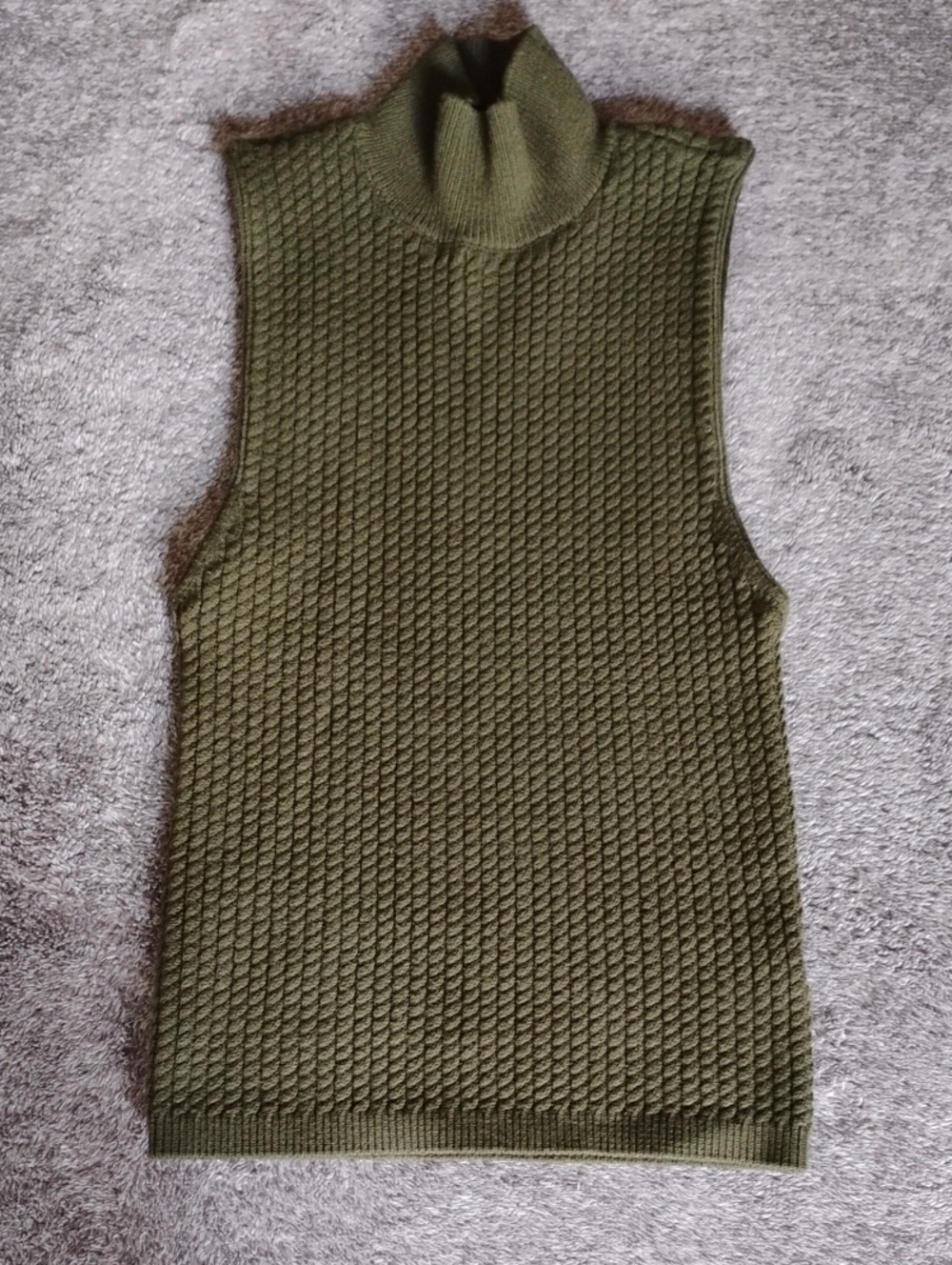 Alice + Olivia Darina Mock Neck Tank Olive